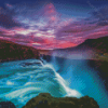 Gullfoss Falls At Sunset Diamond Painting