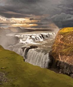 Gullfoss Falls Nature Diamond Painting