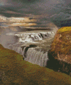 Gullfoss Falls Nature Diamond Painting