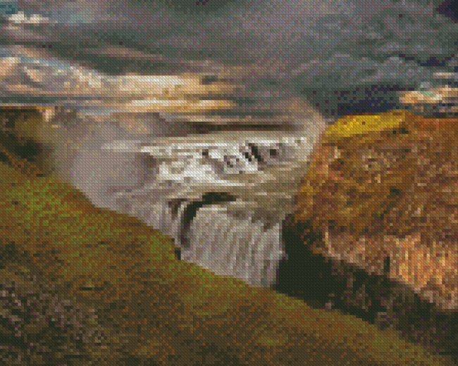 Gullfoss Falls Nature Diamond Painting