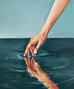 Hand In Water Reflection Diamond Painting