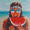 Happy Girl With Watermelon Diamond Painting