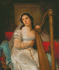 Harp Player Diamond Painting