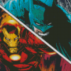 Ironman And Batman Cartoon art Diamond Paintings