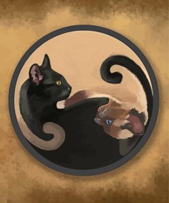 Japanee Yin And Yang Cats Diamond Painting