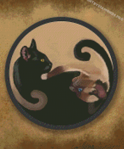 Japanee Yin And Yang Cats Diamond Painting