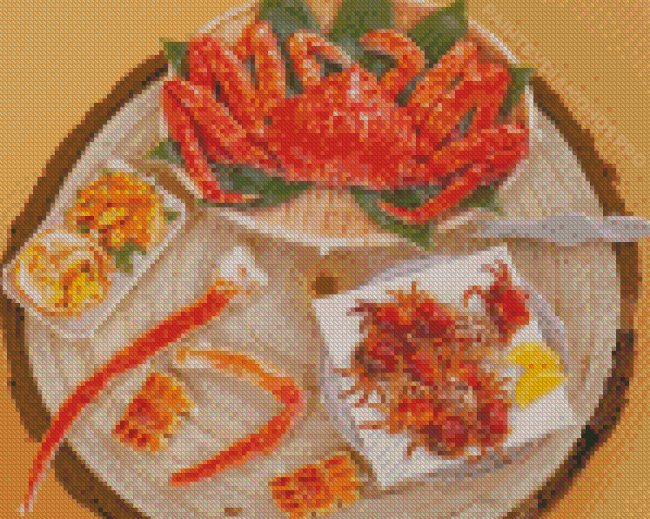 Japanese Anime Food Crab Feast Diamond Paintings