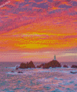 Jersey Channel Islands Sunset Seascape Diamond Painting