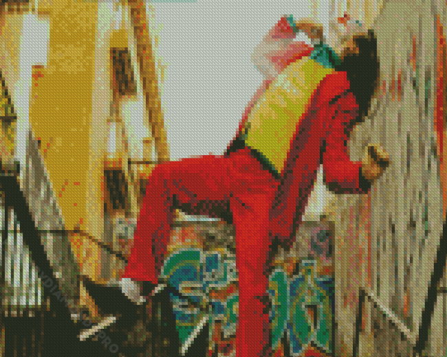 Joker Dancing On Stairs Diamond Painting