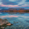 Lake Tekapo Pink Sunset Diamond Painting