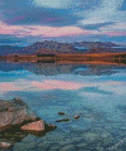 Lake Tekapo Pink Sunset Diamond Painting