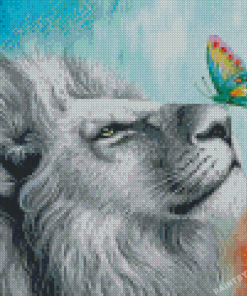 Lion With Butterfly Diamond Paintings