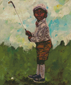 Little Black Golfer Diamond Painting