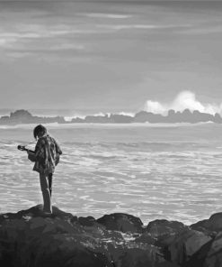 Lonely Musician Beach Diamond Painting