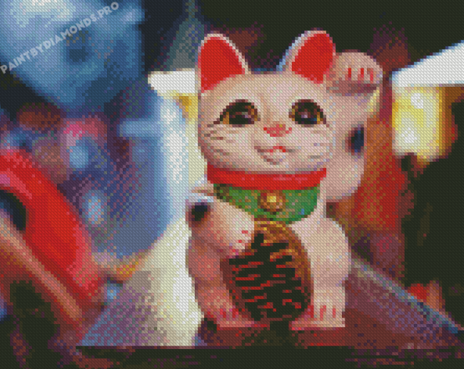 Lucky Waving Cat Diamond Painting