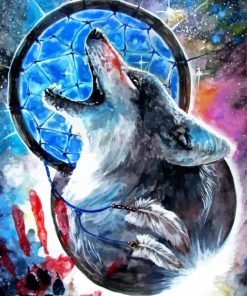 Magical Dream Catcher Wolf Diamond Painting