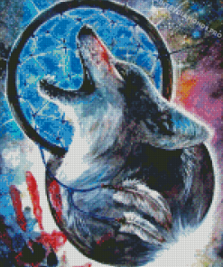 Magical Dream Catcher Wolf Diamond Painting