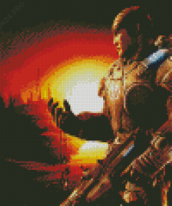 Marcus Fenix War Hero Diamond Painting