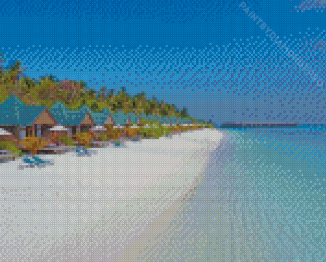 Meeru Island Beach Diamond Painting