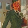 Military llady by Gil Elgren Diamond Paintings