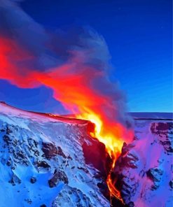 Mix Of Volcano And Snow Diamond Painting