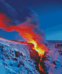 Mix Of Volcano And Snow Diamond Painting