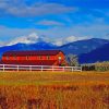 Montana Mountains With Barn Diamond Painting