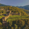 Montebello Castle In Bellinzona Diamond Painting