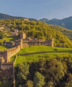 Montebello Castle In Bellinzona Diamond Painting