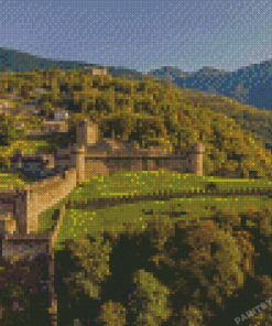 Montebello Castle In Bellinzona Diamond Painting