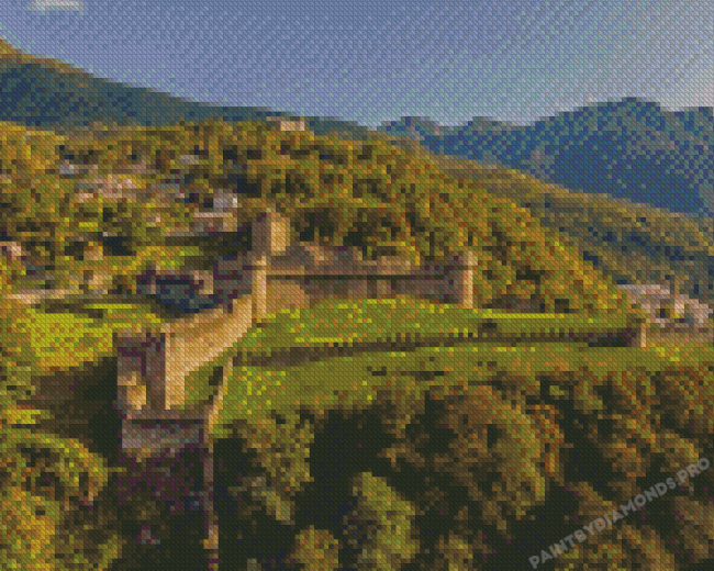 Montebello Castle In Bellinzona Diamond Painting