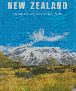 Mount Cook New Zealand Poster Diamond Painting