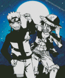 Naruto And Luffy Anime Characters Diamond Painting