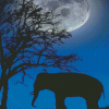 Night Elephant Moon Diamond Painting