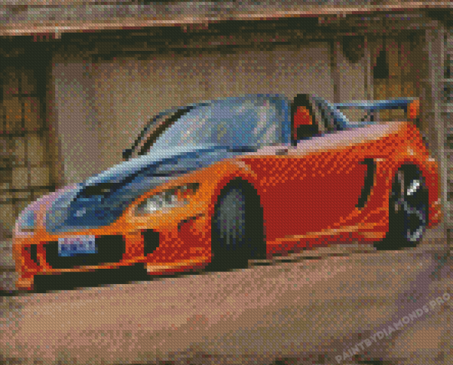 Orange And Black Honda S2000 Diamond Painting