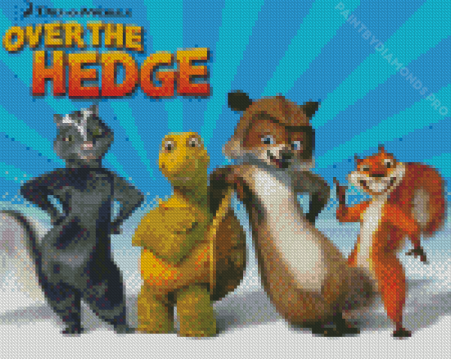 Over The Hedge Poster Diamond Paintings