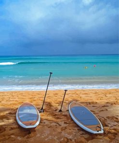 Paddleboarding Boards At The Beach Diamond Painting