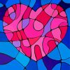 Pink Heart Art Diamond Painting