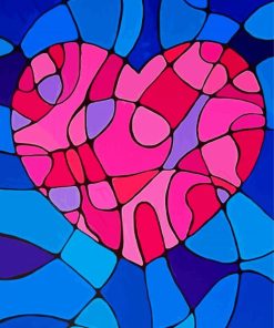 Pink Heart Art Diamond Painting