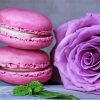 Purple Rose And Macarons Diamond Paintings