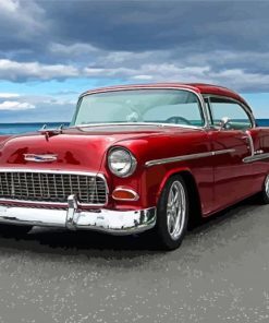 Red 55 Chevy Classic Car Diamond Painting