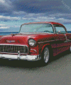 Red 55 Chevy Classic Car Diamond Painting