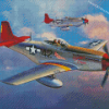 Red Tails Planes Diamond Paintings