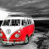 Red V Camper Van Diamond Painting