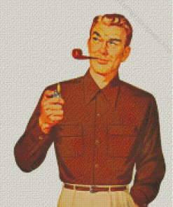 Retro Man Smoking Diamond Painting