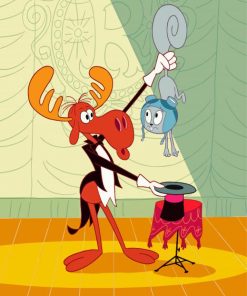 Rocky And Bullwinkle J Moose The Magician Diamond Painting