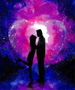 Romantic Couple Purple SilhouetteDiamond Painting