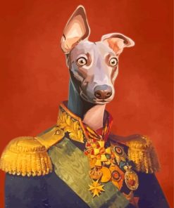 Royal Greyhound Dog In Uniform Diamond Painting