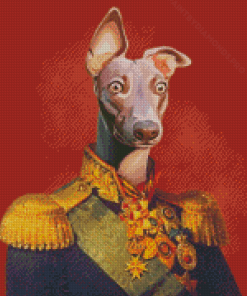 Royal Greyhound Dog In Uniform Diamond Painting