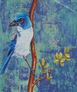 Scrub Jay Bird Diamond Painting